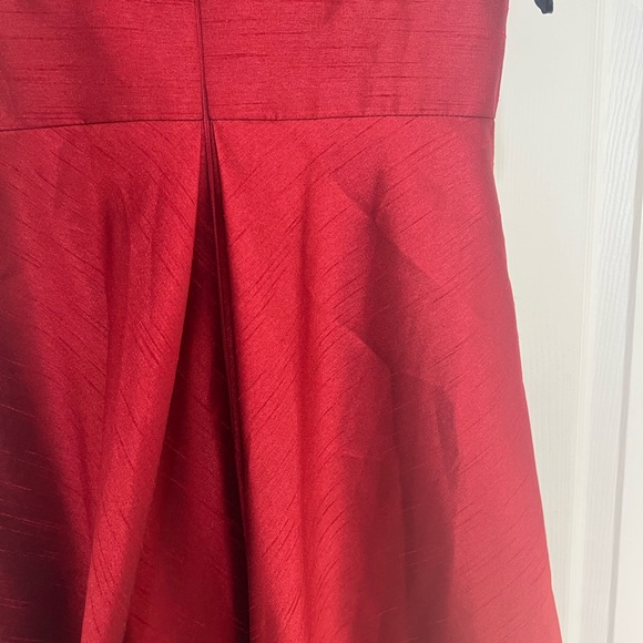 ALFRED SUNG Sleeveless Pleated Skirt‎ Red Long Formal Gown Dress Pockets prom 10 - Picture 6 of 13